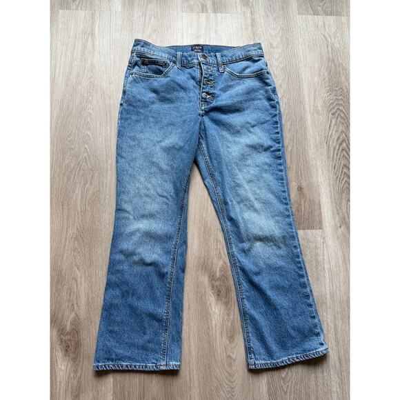 J.CREW Mid Rise Flare Crop, women's size 28, denim jeans, button fly  casual - Picture 1 of 5